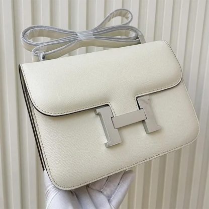 Hermes Women Constance 24 Bag Epsom Leather-WhiteSilver - 图片 3