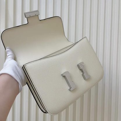 Hermes Women Constance 24 Bag Epsom Leather-WhiteSilver - 图片 7