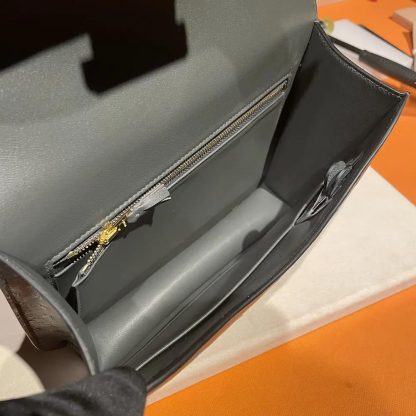 Hermes Women Constance 24 Bag Nata Ostrich Leather-SilverGold - 图片 9