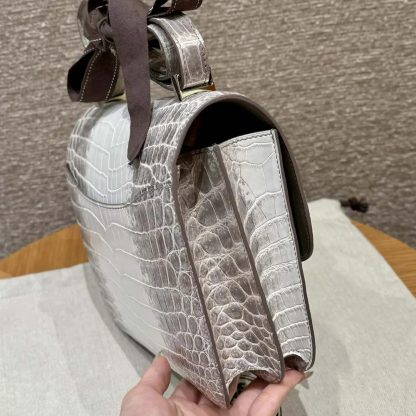 Hermes Women Constance 24 Himalaya Matte Niloticus Crocodile Palladium Hardware - 图片 6