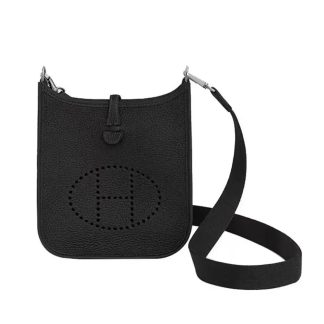 Hermes Women Evelyne 16 Amazone in Clemence Leather-BlackSilver