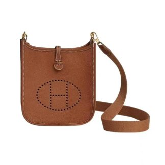 Hermes Women Evelyne 16 Amazone in Clemence Leather-BrownGold