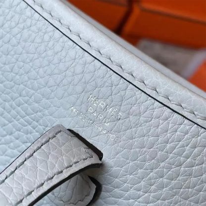 Hermes Women Evelyne 16 Amazone in Clemence Leather-Light BlueSilver - 图片 6