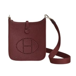 Hermes Women Evelyne 16 Amazone in Clemence Leather-MaroonSilver