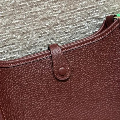 Hermes Women Evelyne 16 Amazone in Clemence Leather-MaroonSilver - 图片 10