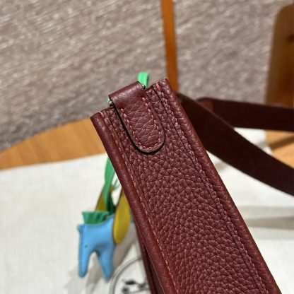 Hermes Women Evelyne 16 Amazone in Clemence Leather-MaroonSilver - 图片 7