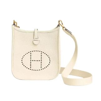 Hermes Women Evelyne 16 Amazone in Clemence Leather-WhiteGold