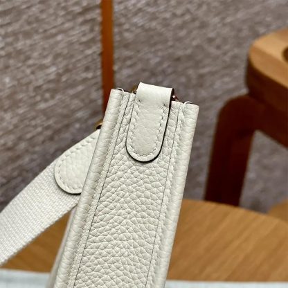 Hermes Women Evelyne 16 Amazone in Clemence Leather-WhiteGold - 图片 8