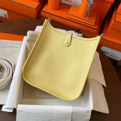 Hermes Women Evelyne 16 Amazone in Clemence Leather-YellowSilver - 图片 6
