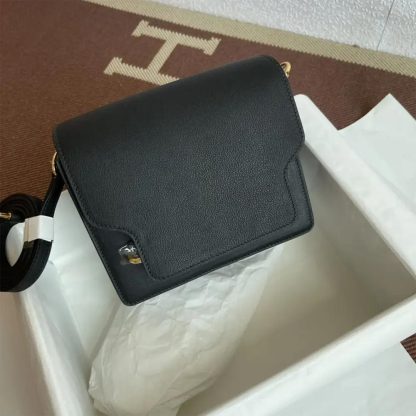 Hermes Women Roulis Mini Bag in Evergrain Calfskin-BlackGold - 图片 3