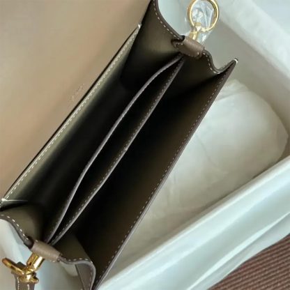 Hermes Women Roulis Mini Bag in Evergrain Calfskin-GrayGold - 图片 9