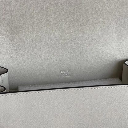 Hermes Women Roulis Mini Bag in Evergrain Calfskin-Silver - 图片 5