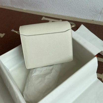 Hermes Women Roulis Mini Bag in Evergrain Calfskin-WhiteGold - 图片 4
