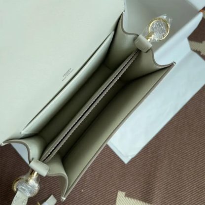 Hermes Women Roulis Mini Bag in Evergrain Calfskin-WhiteGold - 图片 10