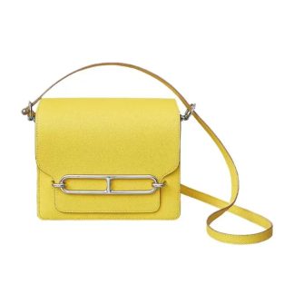 Hermes Women Roulis Mini Bag in Evergrain Calfskin-YellowGold