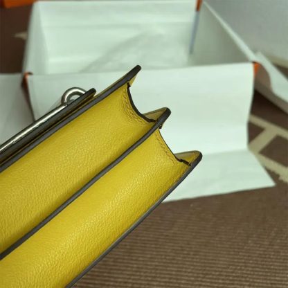 Hermes Women Roulis Mini Bag in Evergrain Calfskin-YellowGold - 图片 9