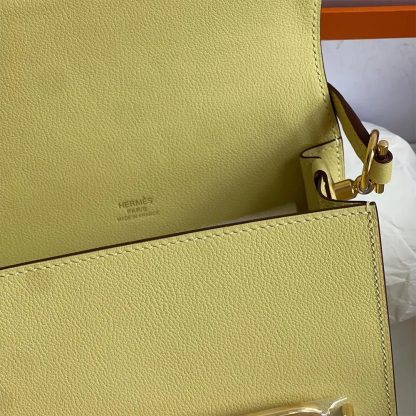 Hermes Women Roulis Mini Bag in Evergrain Calfskin-YellowSilver - 图片 6