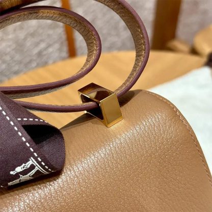 Hermes Women Verrou 21 Bag in Epsom Leather-BrownGold - 图片 8
