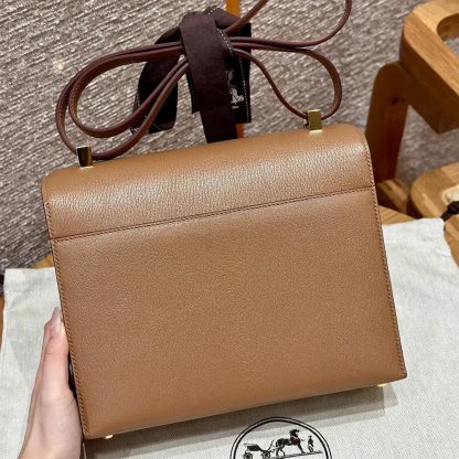 Hermes Women Verrou 21 Bag in Epsom Leather-BrownGold - 图片 3