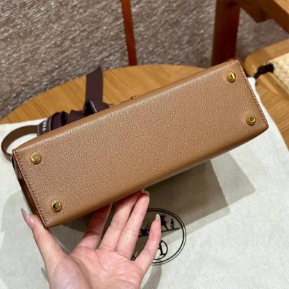 Hermes Women Verrou 21 Bag in Epsom Leather-BrownGold - 图片 6
