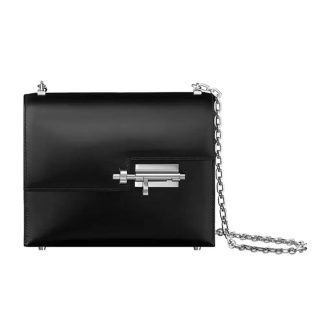 Hermes Women Verrou Bag in Box Leather-BlackSilver