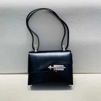Hermes Women Verrou Bag in Box Leather-BlackSilver - 图片 3