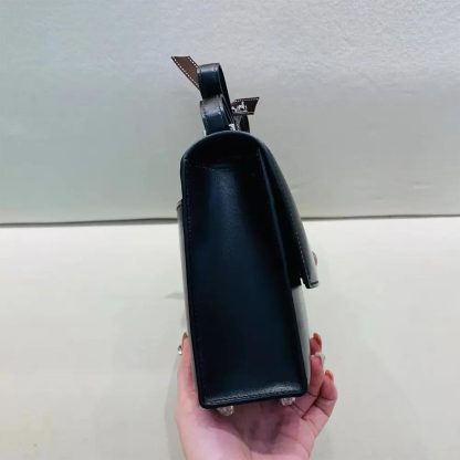 Hermes Women Verrou Bag in Box Leather-BlackSilver - 图片 6