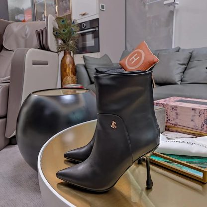 Jimmy Choo Women Cycas Ankle Boot 80 Black Nappa Leather Ankle Boots - 图片 7