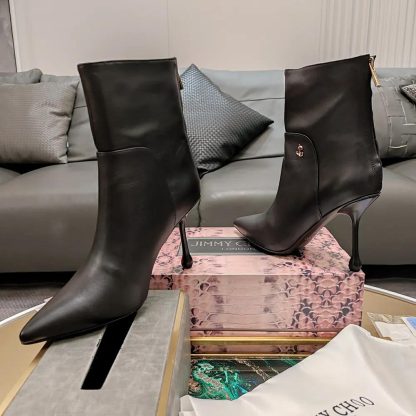 Jimmy Choo Women Cycas Ankle Boot 80 Black Nappa Leather Ankle Boots - 图片 6