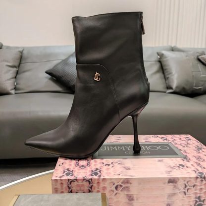 Jimmy Choo Women Cycas Ankle Boot 80 Black Nappa Leather Ankle Boots - 图片 9