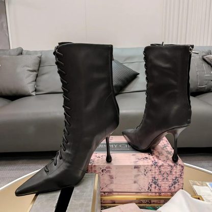 Jimmy Choo Women Scarlett Ankle Boot 95 Black Nappa Leather Boots - 图片 6