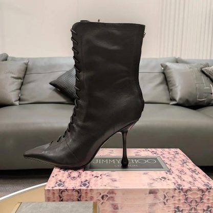 Jimmy Choo Women Scarlett Ankle Boot 95 Black Nappa Leather Boots - 图片 7