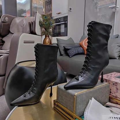 Jimmy Choo Women Scarlett Ankle Boot 95 Black Nappa Leather Boots - 图片 4