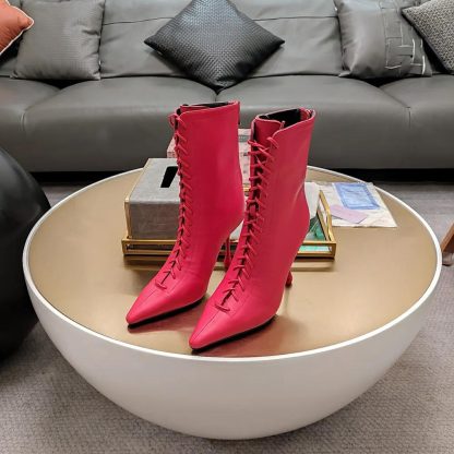 Jimmy Choo Women Scarlett Ankle Boot 95 Postbox Red Nappa Leather Boots - 图片 2