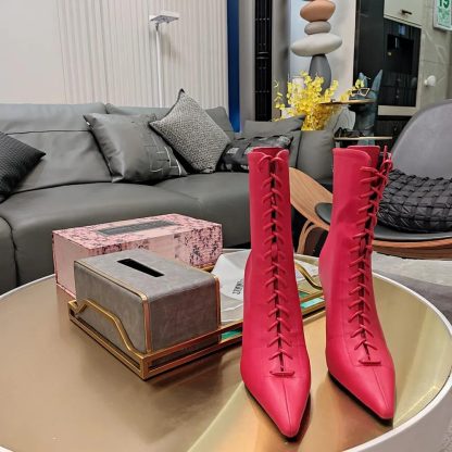 Jimmy Choo Women Scarlett Ankle Boot 95 Postbox Red Nappa Leather Boots - 图片 3