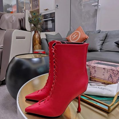 Jimmy Choo Women Scarlett Ankle Boot 95 Postbox Red Nappa Leather Boots - 图片 7