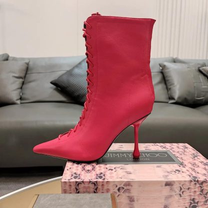 Jimmy Choo Women Scarlett Ankle Boot 95 Postbox Red Nappa Leather Boots - 图片 9