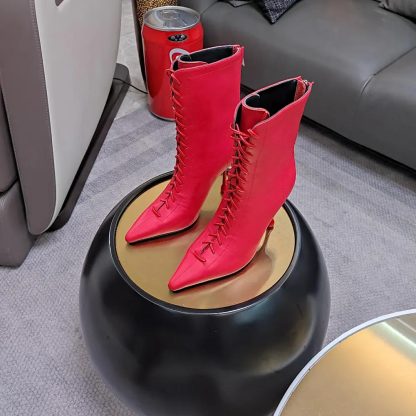 Jimmy Choo Women Scarlett Ankle Boot 95 Postbox Red Nappa Leather Boots - 图片 4