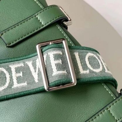 Loewe Men XS Military Messenger Bag in Supple Smooth Calfskin and Jacquard-Green - 图片 8
