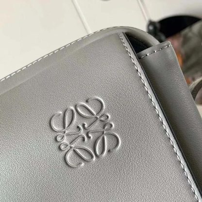 Loewe Men XS Military Messenger Bag in Supple Smooth Calfskin and Jacquard-Grey - 图片 9