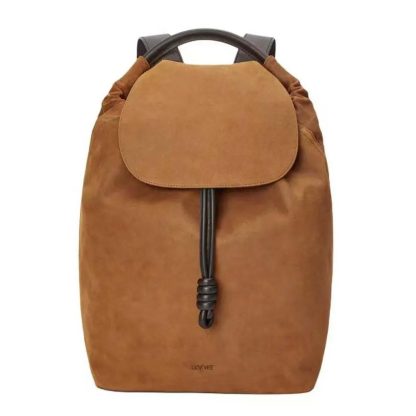 Loewe Unisex Flamenco Backpack in Pressed Suede 0011083391