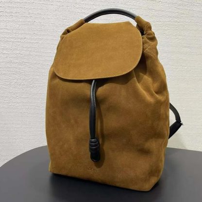 Loewe Unisex Flamenco Backpack in Pressed Suede 0011083391 - 图片 4