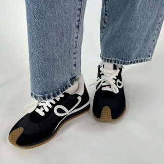 Loewe Unisex Flow Runner in Nylon and Suede-Black L815282X88