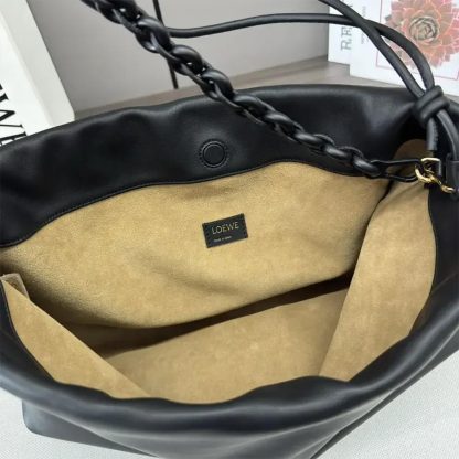 Loewe Unisex Large Flamenco Purse in Mellow Nappa Lambskin-Black - 图片 9