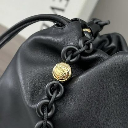Loewe Unisex Large Flamenco Purse in Mellow Nappa Lambskin-Black - 图片 8