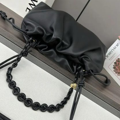 Loewe Unisex Large Flamenco Purse in Mellow Nappa Lambskin-Black - 图片 4