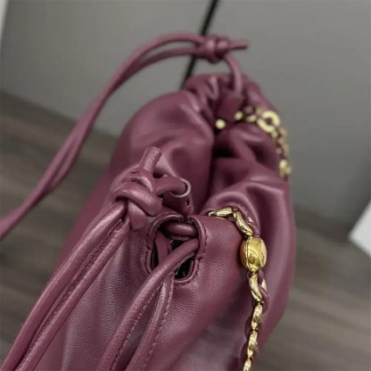 Loewe Unisex Medium Flamenco Purse in Mellow Nappa Lambskin-Dark Burgundy - 图片 6