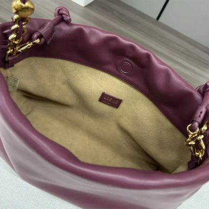 Loewe Unisex Medium Flamenco Purse in Mellow Nappa Lambskin-Dark Burgundy - 图片 9