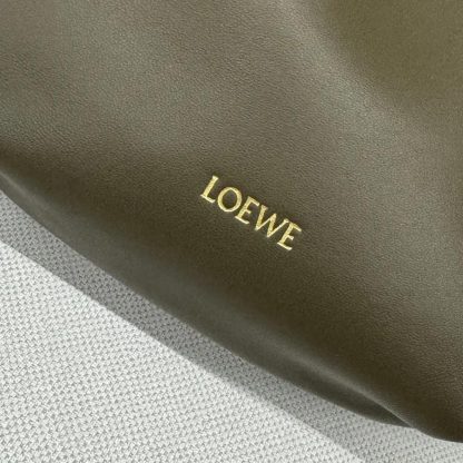 Loewe Unisex Mini Flamenco Purse Bag in Mellow Nappa Lambskin-Dark Khaki Green - 图片 9