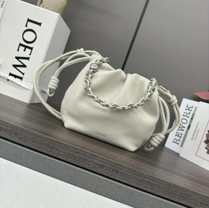 Loewe Unisex Mini Flamenco Purse Bag in Mellow Nappa Lambskin-Sea Salt - 图片 2